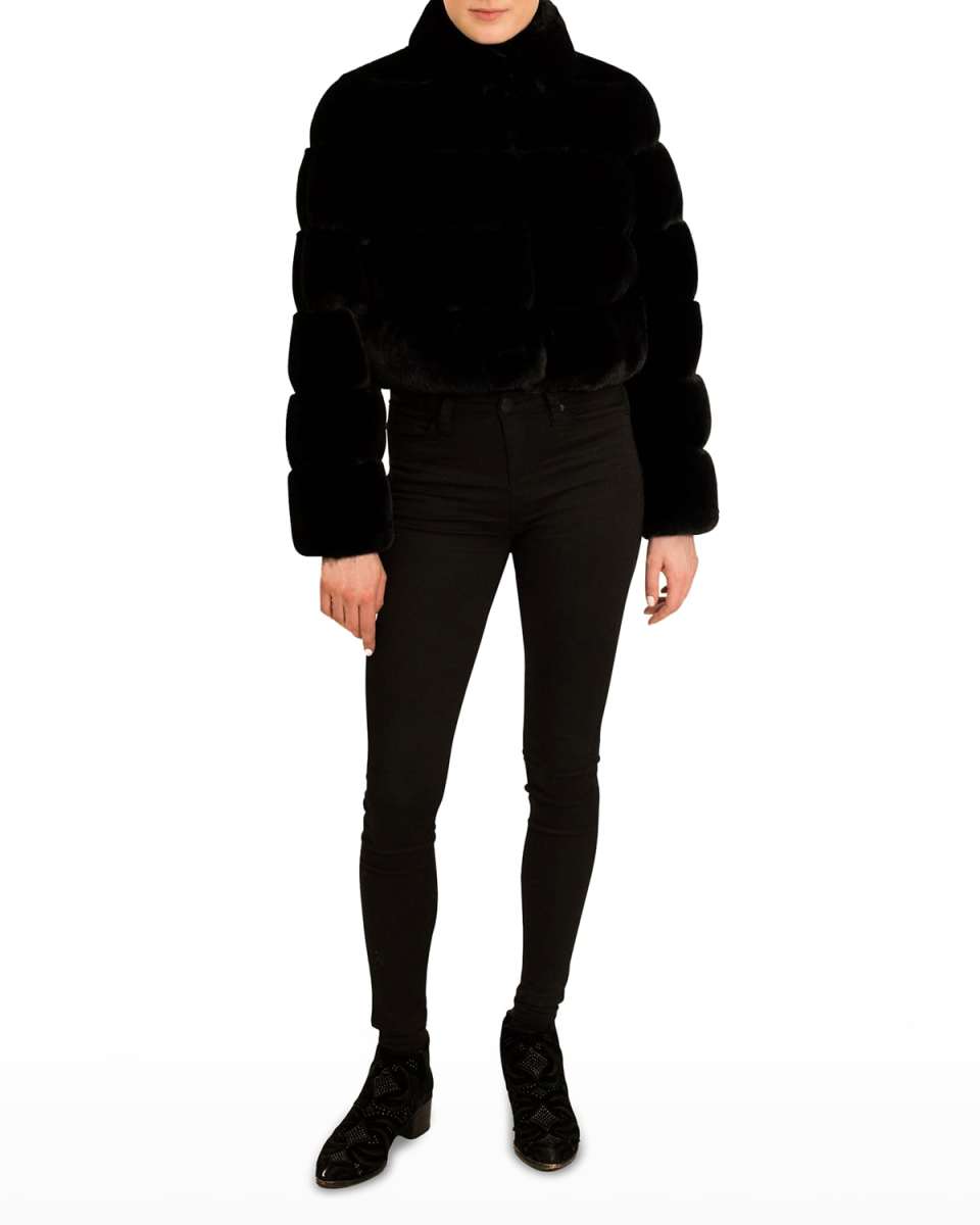 Short Faux-Fur Bomber Jacket